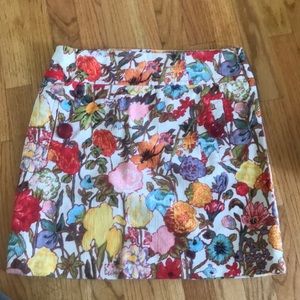 Anthropologie cotton flower skirt